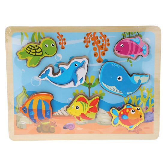 Koka puzle ar 7 elementiem 30x22.5x1.5cm, okeāns